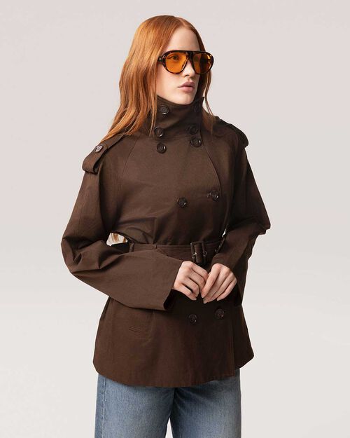 Trench testa di moro con cintura, DK BROWN