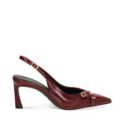Décolleté slingback bordeaux con tacco di 7,5 cm, Primadonna, 262110603EUBORD035, 001a