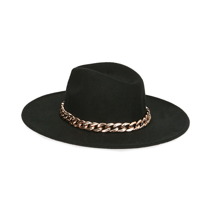 Cappello da donna nero con catena oro | Primadonna Collection