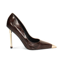 Décolleté stampa cocco testa di moro con tacco 11 cm, Primadonna, 262188802CCMORO036, 001 preview