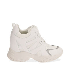 Zapatillas blancas, cuña 4 cm, Special Price, 182815552EPBIAN037, 001a