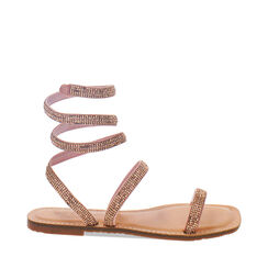 Sandalias bajas nude de microfibra con piedras, Primadonna, 234986601MPNUDE036, 001a