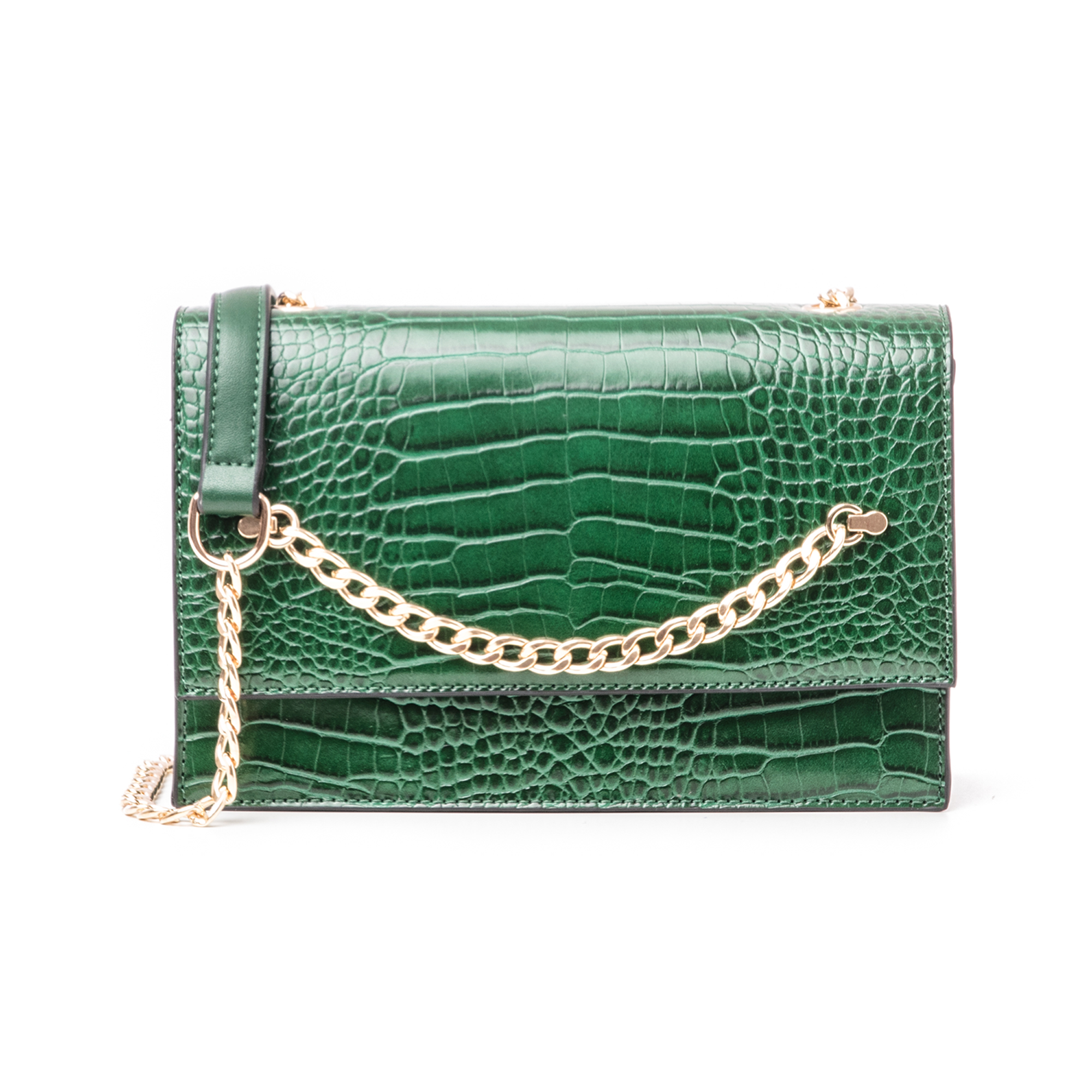 Borsa verde in eco-pelle effetto snake | Primadonna Collection