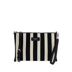 Pochette femme noir-crème en toile, Primadonna, 255125738CANEPAUNI, 001a