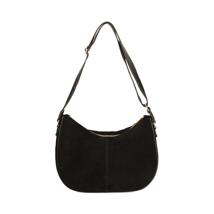 Borsa a spalla nera in camoscio, Primadonna, 22U309911CMNEROUNI