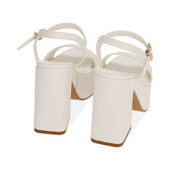Sandali bianchi, tacco-zeppa 10,5 cm , SPECIAL SALE, 19N205311EPBIAN035, 003 preview