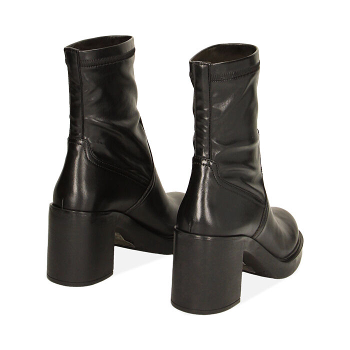 Stivaletti donna neri in pelle tacco 8 cm Primadonna Collection