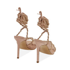 Sandali lace-up nude in microfibra, tacco 10,5 cm, Primadonna, 192113503MFNUDE036, 003 preview