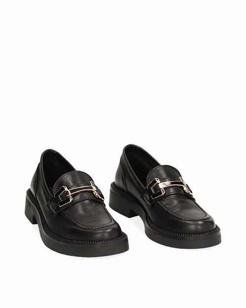 Mocassino nero in pelle, 