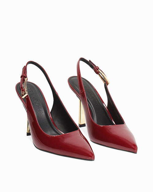 D&eacute;collet&eacute; slingback cereza tac&oacute;n 9,5 cm, CHESS