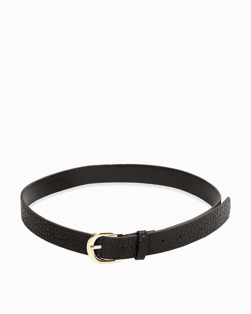 Cintura nera con fibbia dorata, BLACK