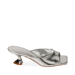 Mules argento, tacco 5,5 cm, Primadonna, 212100011LMARGE035, 001a