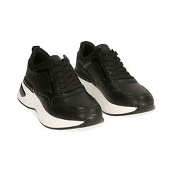 Sneakers nere, zeppa 5 cm , Special Price, 182812426EPNERO035, 002 preview