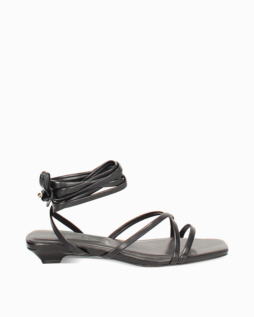 Sandalo donna nero intrecciato