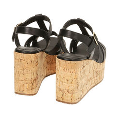 Sandali neri, zeppa 9,5 cm , Primadonna, 194982805EPNERO040, 004 preview