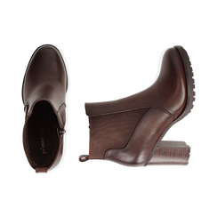 Chelsea boots cuoio in eco-pelle, tacco 8,5 cm , Scarpe, 143066110EPCUOI036, 003 preview