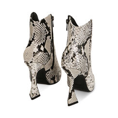 Stivaletti nero/bianco stampa pitone, tacco 10,5 cm, Primadonna, 222723109PTNEBI035, 003 preview
