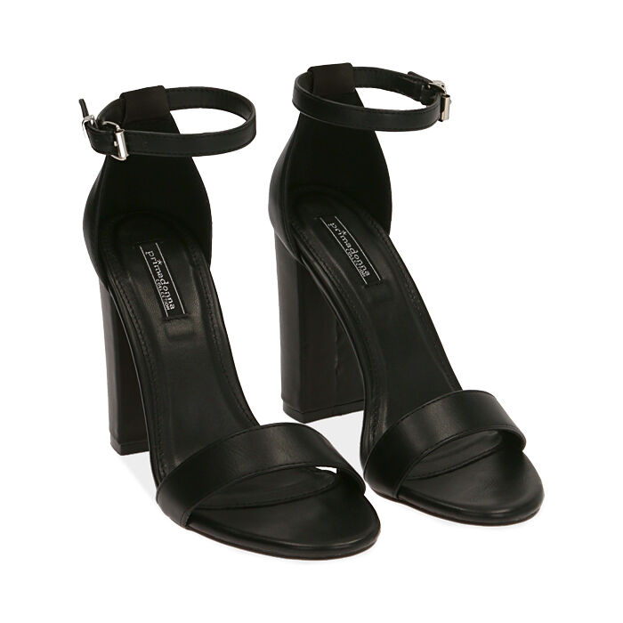 Sandali neri, tacco 10,5 cm | Primadonna Collection