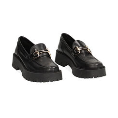 Mocassino nero in pelle, Primadonna, 23L645001PENERO035, 002 preview