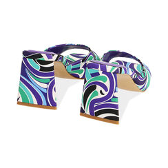 Mules viola in raso, tacco 8 cm , Scarpe, 192121402RSMUVI036, 004 preview
