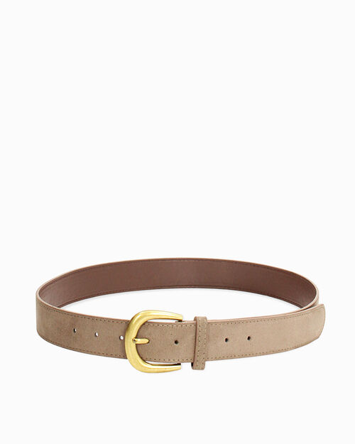 Cintura taupe con fibbia dorata, TAUPE