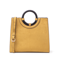 Borsa gialla in microfibra con manico rigido , Borse, 142327601MFGIALUNI, 001a