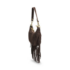 Mini bag testa di moro in camoscio con frange, Primadonna, 260804328CMMOROUNI, 003 preview