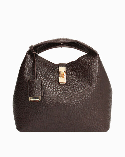 Mini bag marr&oacute;n oscuro con correa removible, DK BROWN