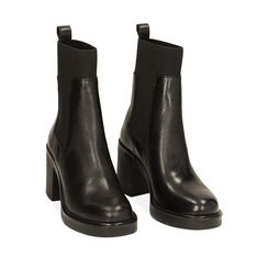 WOMEN SHOES BEATLES LEATHER NERO, 22N140003PENERO037, 002a