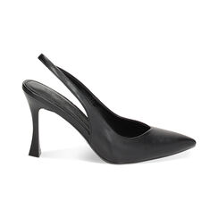 Décolleté slingback nere, tacco 9,5 cm, Primadonna, 232102602EPNERO035, 001 preview