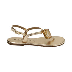 Sandali oro in pelle con gemma, Primadonna, 19A907753PEOROG038, 001 preview
