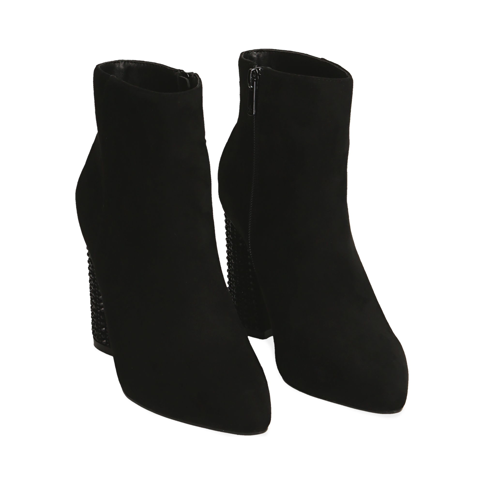 Botines color negro en microfibra, tacón 9 cm | Primadonna Collection
