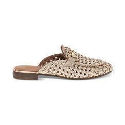 Sabot femme rose doré en cuir tressé, Primadonna, 251429029PIRAOR036, 001 preview