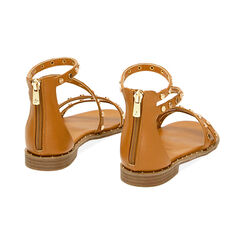 Sandali bassi cognac con borchie, Ultime occasioni, 234922854EPCOGN035, 003 preview