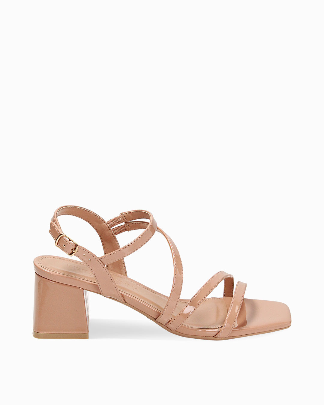 Sandali nude in vernice, tacco 5 cm