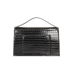 Sac à main noir effet croco, Fin de Collection, 24D532501CCNEROUNI, 003 preview