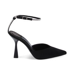 D&eacute;collet&eacute; slingback nere in lycra, tacco 9,7 cm, Primadonna, 232193601LYNERO035, 001 preview