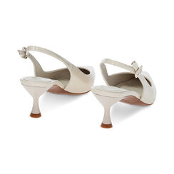 D&eacute;collet&eacute; slingback panna in vernice, tacco 6 cm, Primadonna, 232118215VEPANN036, 003 preview