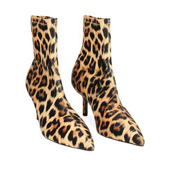 Tronchetto leopardato in tessuto, tacco 7 cm, Primadonna, 244972601LYLEOP041, 002a