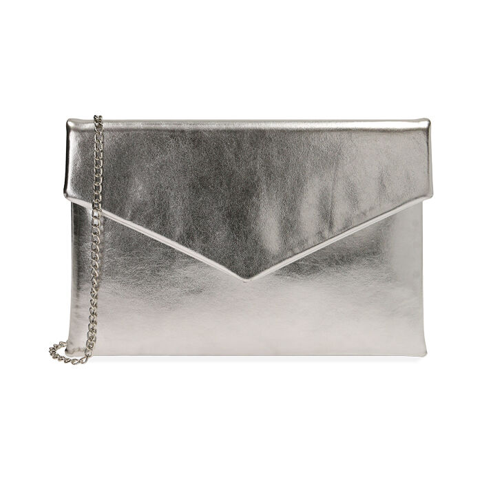Pochette donna argento laminato | Primadonna Collection