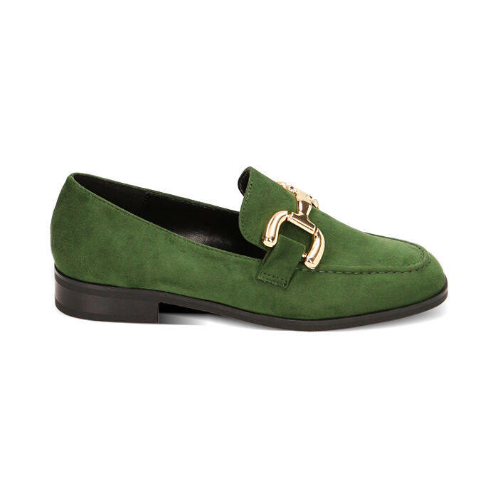 Mocassini flat verdi in microfibra, Primadonna, 224986001MFVERD041