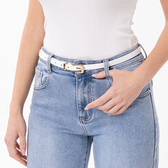 Ceinture blanche avec boucle &eacute;l&eacute;gante, Primadonna, 27B413456EPBIANUNI, 002a