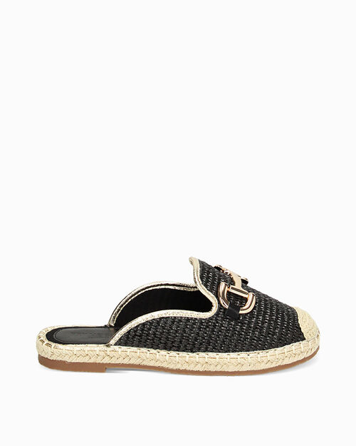 Sabot neri in rafia, BLACK