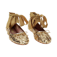 Ballerine lace-up oro con paillettes, Primadonna, 234930918PLOROG035, 002 preview