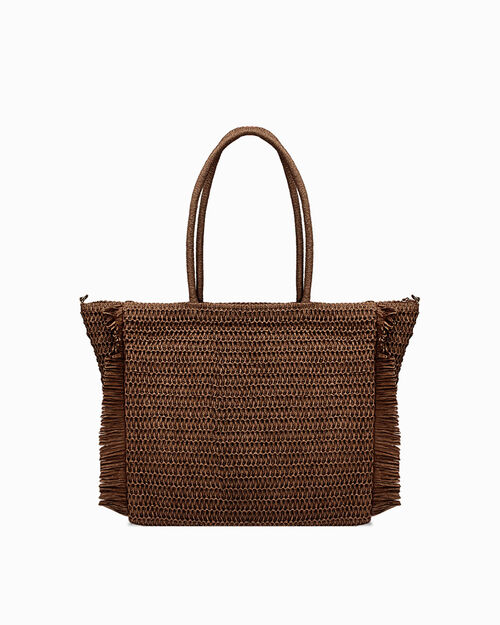 Borsa mare moro con dettagli sfrangiati, DK BROWN