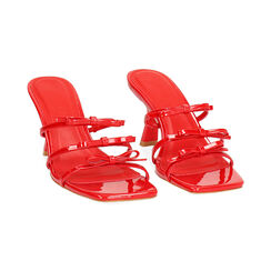 Mules open toe rouges en vernis pour femme, Primadonna, 252137801VEROSS035, 003 preview