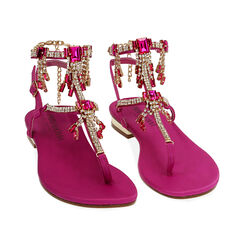 Sandalias chanclas joya fucsia de raso, Primadonna, 194909992RSFUCS036, 002 preview