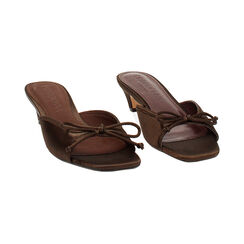 Mules open toe donna testa di moro in raso, tacco 4 cm, Primadonna, 254927801RSMORO035, 003 preview