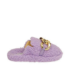 Pantofole viola con maxi-chain , 204702202FUVIOL036, 001a