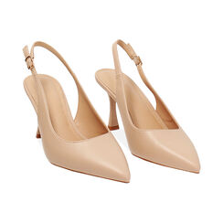 D&eacute;collet&eacute; slingback beige tacco 8 cm, Primadonna, 274929701EPBEIG036, 003 preview